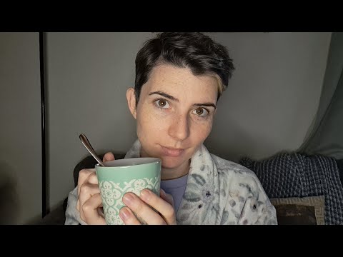 ASMR | Morning Coffee with Me ~ Whispered, face touching, page turning, pen biting,  tapping