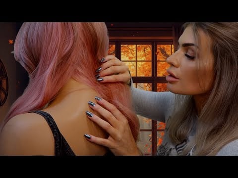 ASMR relaxing hair play w/ back scratching, tracing & tapping 💗 (personal attention, roleplay)
