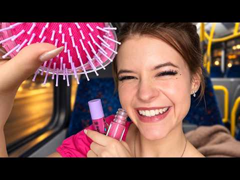 ASMR -  BRSTE FREUNDIN schminkt dich im Bus 💄🚌