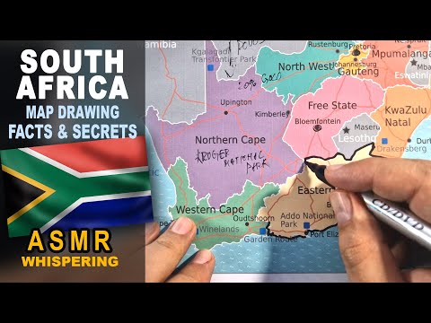 ASMR: Tracing South Africa map contour and provinces | With facts and secrets | ASMR whispering
