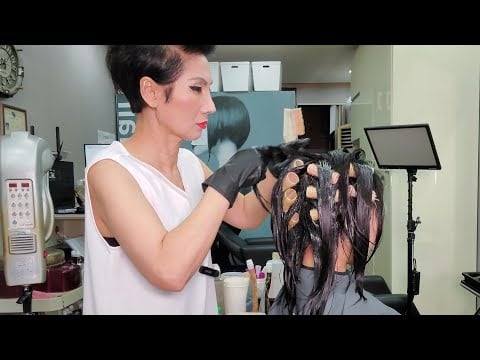 Hair Salon ASMR | Digital Setting Perm Winding – Soft Touch, Calm Flow