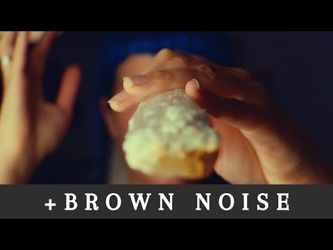 [ASMR + Brown Noise] Tingly energy pulling + selenite wand sweeps