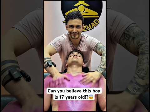 Can you believe this boy is 17 years old!?😱#shorts #asmr #massage