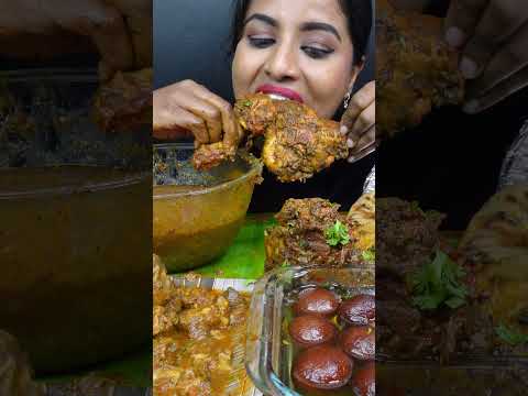 ASMR Eating Spicy Afghani Mutton Liver Fry,Chicken Curry,Poori Masala Big Bites ASMR Eating Mukbang