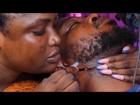 ASMR ✨Intense beard scratching, long nails,  Deep ear cleaning, ingrown hair pulling 