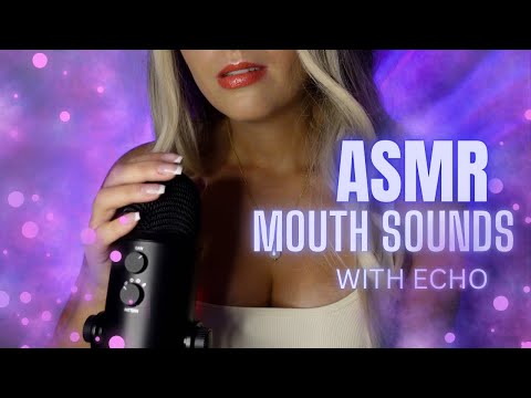 ASMR Tingly mouth sounds (with echo) & hand movements 😴