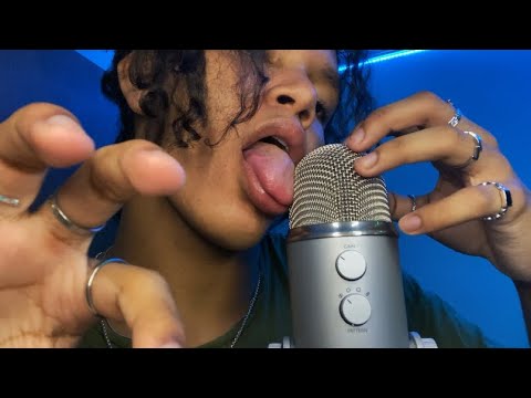 LOFI ASMR FAST AND AGGRESSIVE MOUTH SOUNDS, INAUDIBLE WHISPERS + RINGS SOUNDS