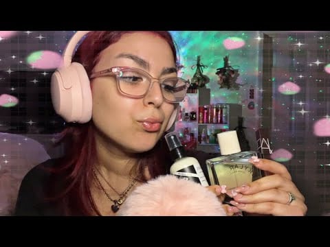 Relaxing ASMR | my current beauty favorites! 🫧🎀 (clicky whispers, rambling, tapping, mouth sounds)