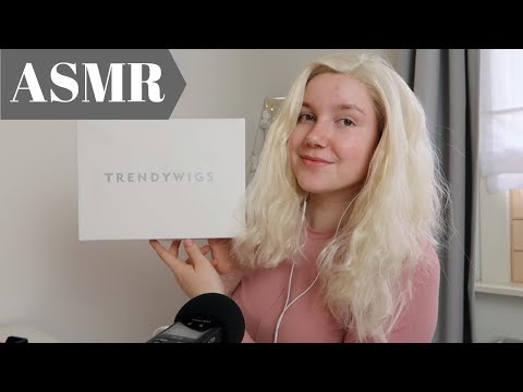 ASMR Blonde Wig Try-On (tapping, hair brushing,...)