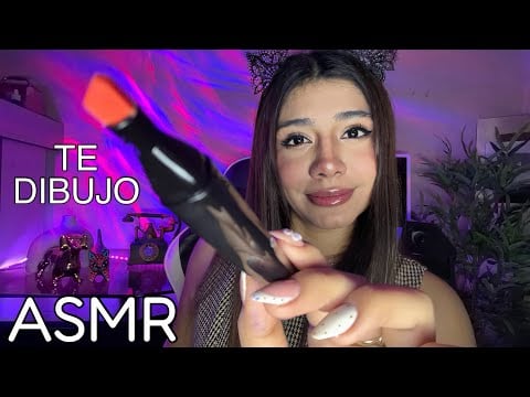 ASMR ESPAÑOL / DIBUJO en TU CARITA con TODO TIPO DE COSAS + DUERME EN 2 minutos