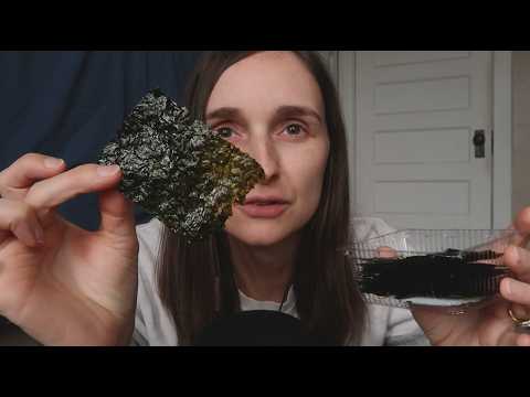 Lofi ASMR Whispers With Seaweed Snack Sounds for Sleep d(~_~)b