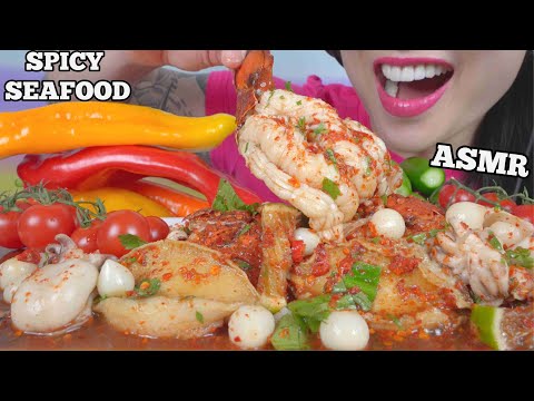 ASMR LOBSTER TAIL + ABALONE SALAD *SPICY SEAFOOD SAUCE RECIPE (EATING SOUNDS) NO TALKING | SAS-ASMR