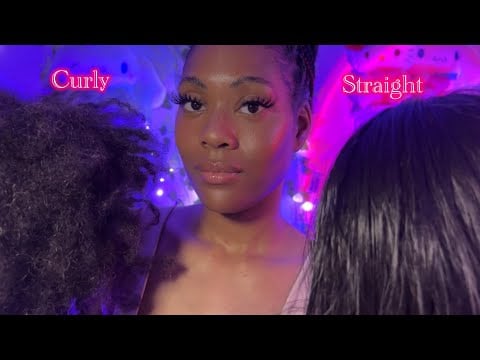 ASMR Straight vs Curly Hair Play 🤍 Deep Scalp Scratching & Relaxing Sounds