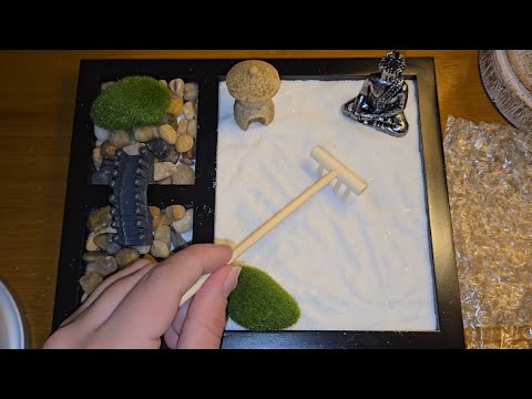 ASMR Playing With Mini Sand Garden (I love this cute set 🥰)