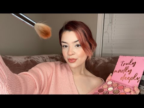 ASMR doing your makeup for a date ❤️ (fast & aggressive)