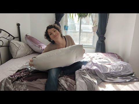 ASMR - Changing my Bedding - Sheets - Duvet - Pillows - With Talking - Some Hugging - Making the Bed