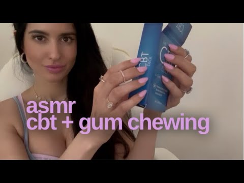 ASMR Trying to Relieve Your Stress 💕💙🌱🍃🌿Reading CBT Cards & Chewing Gum (Whispered)🌿🍃🌱💙💕