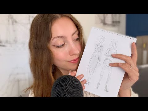 АСМР делаем эскизы одежды карандашом👙тихий голос 