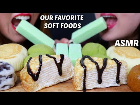 ASMR OUR FAVORITE SOFT FOODS 부드러운 음식 리얼사운드 먹방 | Kim&Liz ASMR