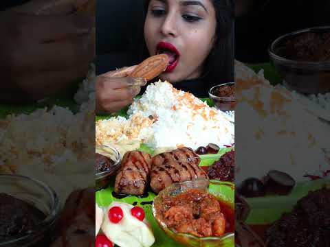 Eating Curd Rice,Indian Milk Sweets,Chicken,Prawn,Mutton pickle South Indian Food ASMR Eating Video