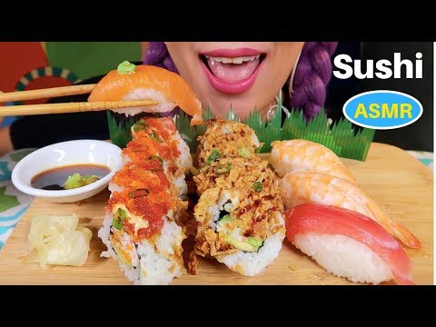 ASMR SUSHI MUKABNG | 스시 초밥 먹방 CURIE. ASMR