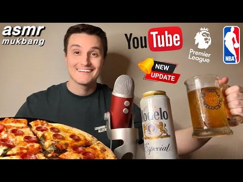 ASMR | Pizza and Beer Eating Mukbang 🍕 (channel + life update)