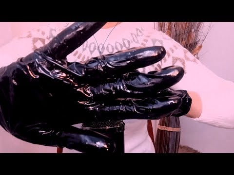 🎧 ASMR - Black Latex Gloves Tingles  & Fluffy Mic Sounds (No Talking)