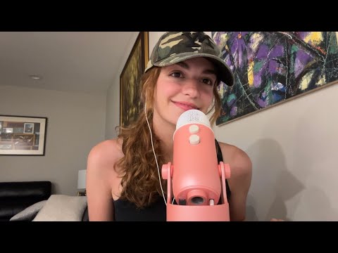 asmr mouth sounds, whispered rambling, brushing, showing you my sketches