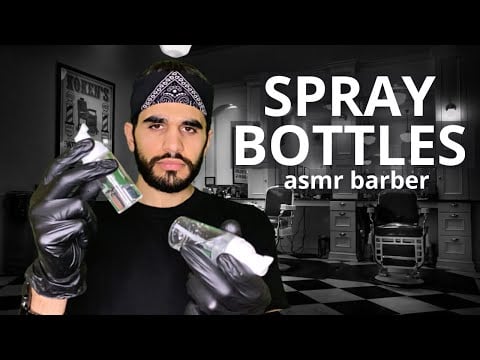 ASMR BARBER - ASMR Roleplay Barbershop Spray Sounds. ASMR Haircut and ASMR No Talking