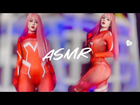 ASMR Scratching Fabric Zero Two Cosplay Bodysuit 💗