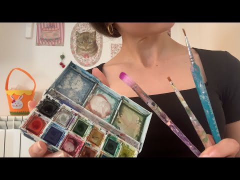 lofi asmr painting on your face (no talking, camera touch)