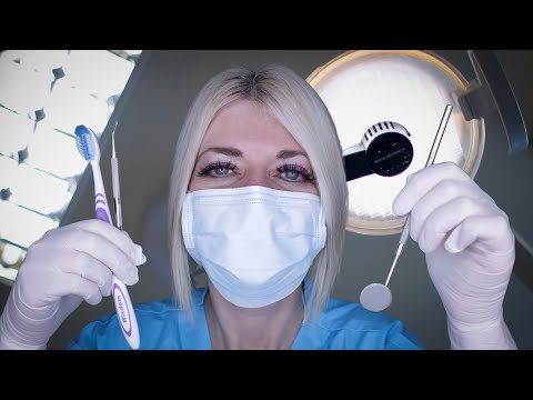 ASMR Dental Exam & Cleaning - Picking, Tapping, Scraping, Brushing, Typing, Latex Gloves, Suction