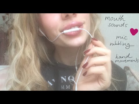 ASMR soft mic nibbling, mouth sounds, and hand movements :) - lofi