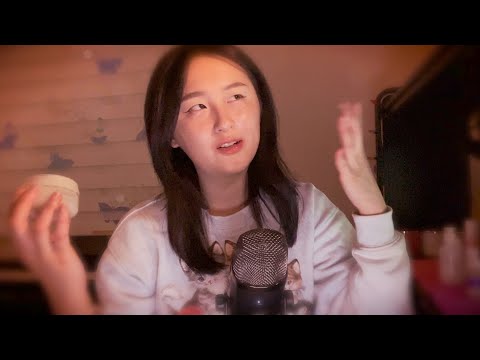 ASMR 🧴 inaudible whispers + skincare routine + reading to you :-) ✨