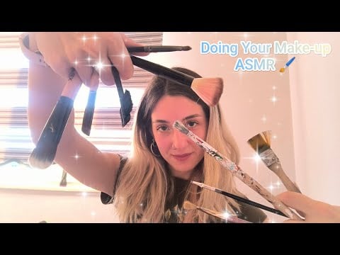 ASMR Doing Your Makeup with Brushes - Real Camera Touching - No Talking - Mouth Sounds - LoFi #asmr