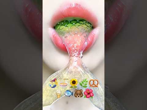 Asmr Eating Rainbow Jelly 🌈🧜‍♀️🌻 #asmr #mukbang #emojichallenges #satisfying #asmrsounds #eating