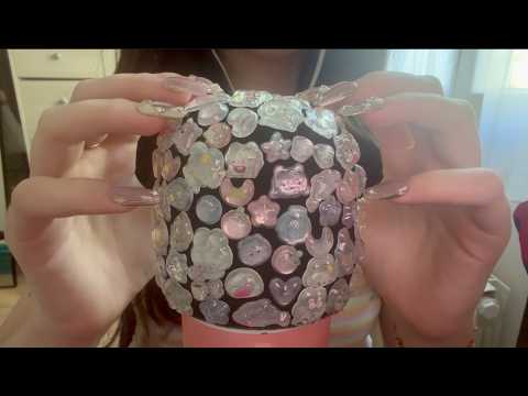 ASMR | Tapping & scratching on the cutest mic cover 🤍🎀🤍 [No talking]