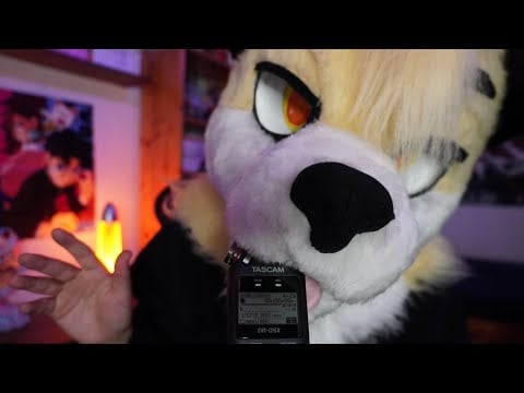 [Furry ASMR] Mouth Sounds and Finger Flutters In Fursuit