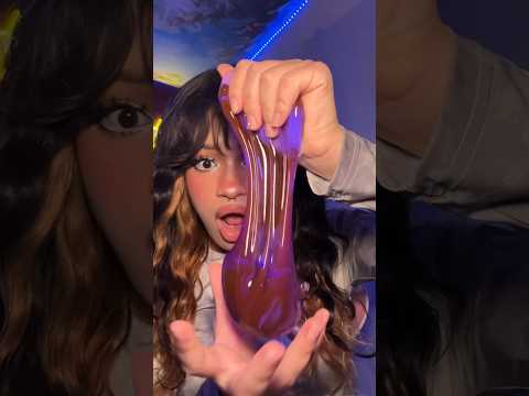 Trying Magic Boba Slime💜 #asmr #slime @Peachybbies