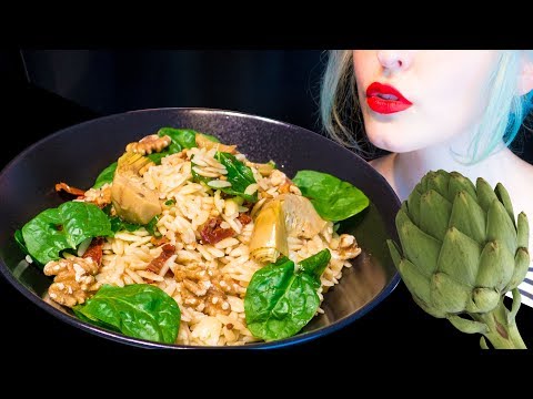 ASMR: Mediterranean Orzo Salad | Greek Kritharaki Pasta ~ Relaxing Eating Sounds [No Talking|V] 😻