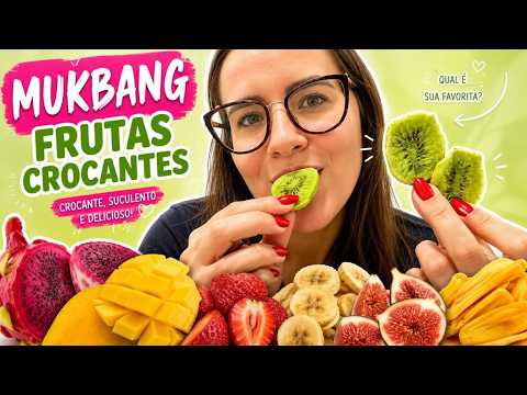 MUKBANG COMENDO FRUTAS CROCANTES E MOCHI #asmr