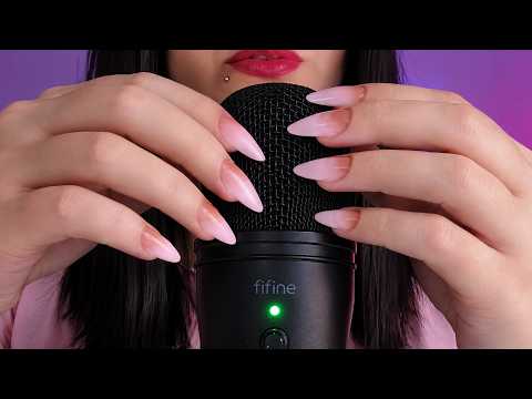 ASMR Mic Scratching 🎙️ Long Nails Scratching & Tapping | Fast Triggers for Sleep | No Talking