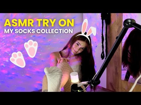 ASMR Foot Tapping & Socks Mic Touching | Fishnet pantyhose
