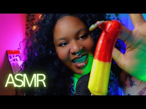 ASMR | Eating Trolli Gummy Pop 🍭 + Pop rocks | layered triggers
