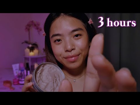 ASMR 3 Hours of Facial Treatments 🦢 Skincare Pampering, Gua Sha Massage, Brow Grooming, Dermaplaning