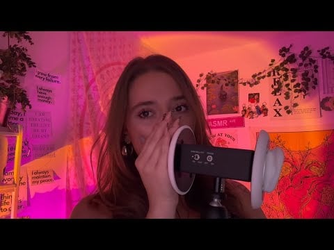 ASMR inaudible whispering clicky mouth sounds with the 3dio ( your eyes won’t stay open) 