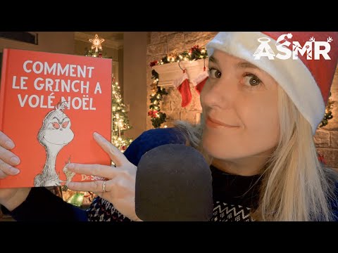 ASMR FR 📕 Lecture chuchotée de Noël au coin du feu (avec layered sounds de crépitements)