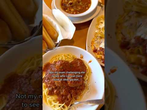 EATING ONLY FOOD AT OLIVE GARDEN CHALLENGE #shorts #viral #mukbang