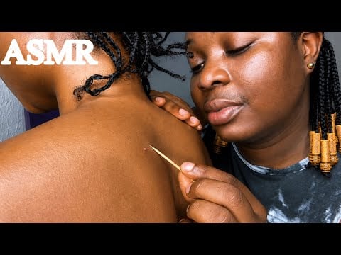 ASMR✨Back Pimple Nitpicking, Shaving, Oiling, Massage, Ear Cleaning & Scalp Massage