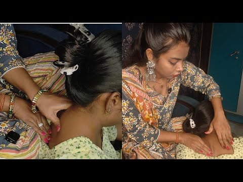 Gentle Nape of the Neck Massage ASMR 💆‍♀️ Soft Brushing & Relaxing Massage Tools 😴